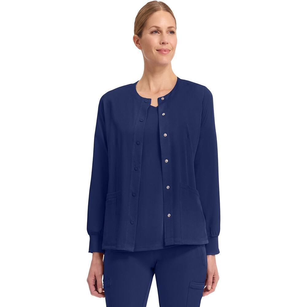 Healing Hands Scrub Jacket Women's 5X Navy Blue HH Works Megan 4-Pocket 5500